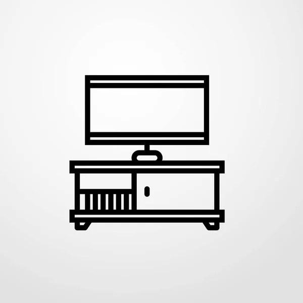 Icona del tavolo tv illustrazione isolato segno vettoriale simbolo — Vettoriale Stock