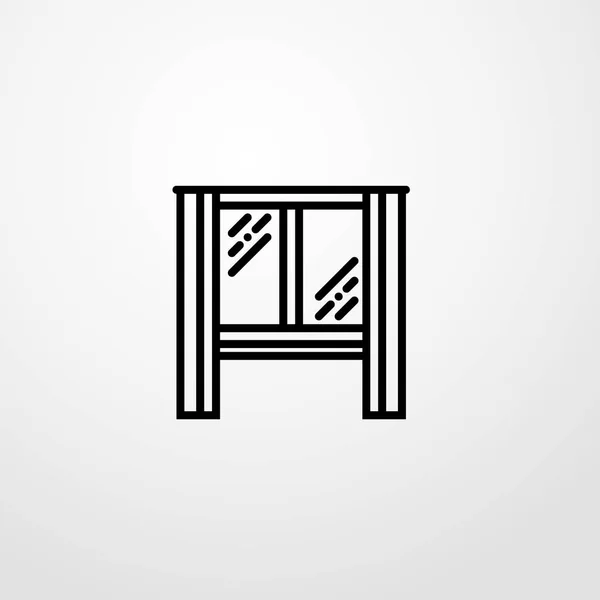 Icono de ventana ilustración símbolo de signo vectorial aislado — Vector de stock