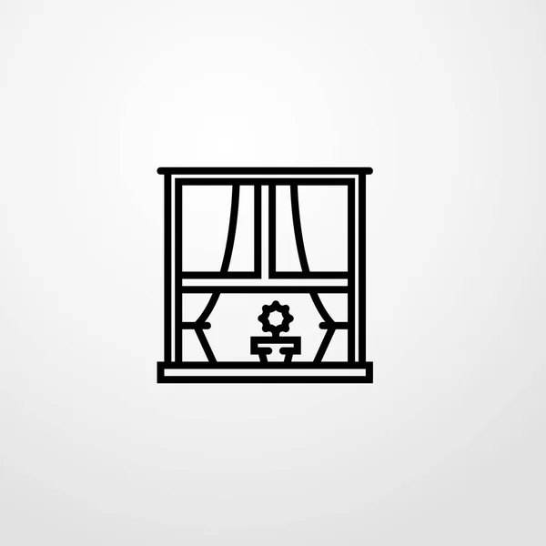 Venster pictogram afbeelding geïsoleerde vector teken symbool — Stockvector