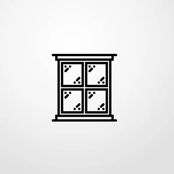 Fenster Symbol Illustration isolierte Vektor Zeichen Symbol — Stockvektor