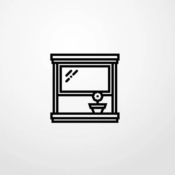 Icono de ventana ilustración símbolo de signo vectorial aislado — Vector de stock