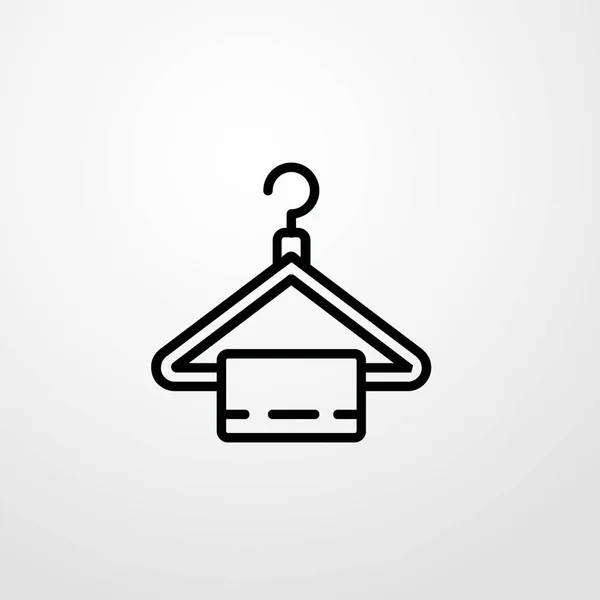 Cintre avec icône de serviette illustration isolé signe vectoriel symbole — Image vectorielle