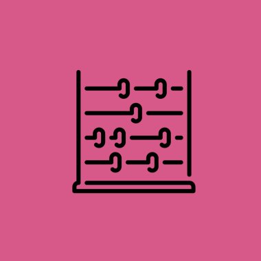 Abaküs simgesi çizimi izole vektör işareti sembolü