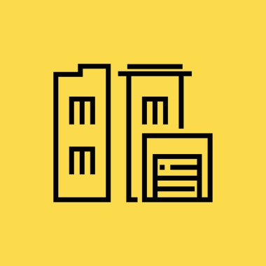 Bina simgesini illüstrasyon izole vektör işareti simgesi