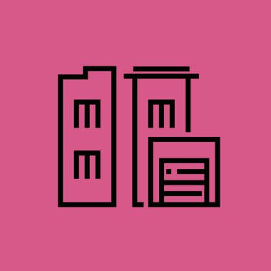 Bina simgesini illüstrasyon izole vektör işareti simgesi