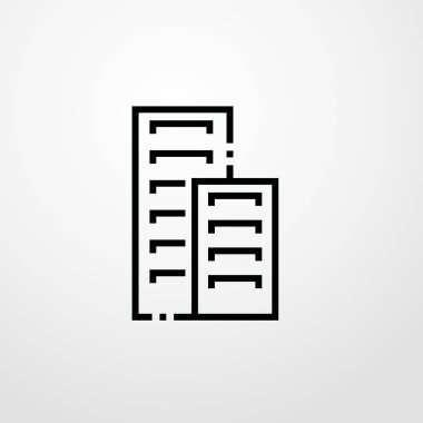 Bina simgesini illüstrasyon izole vektör işareti simgesi