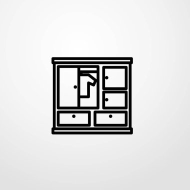 dolap simgesi illüstrasyon izole vektör işareti simgesi