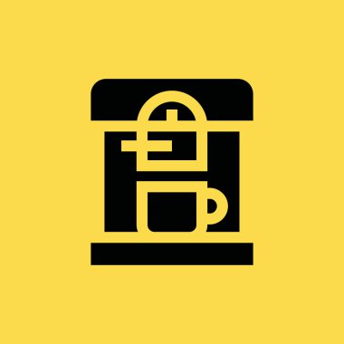 kahve makinesi simgesini illüstrasyon izole vektör işareti simgesi