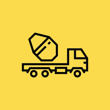 Beton araba simgesi illüstrasyon izole vektör işareti simgesi