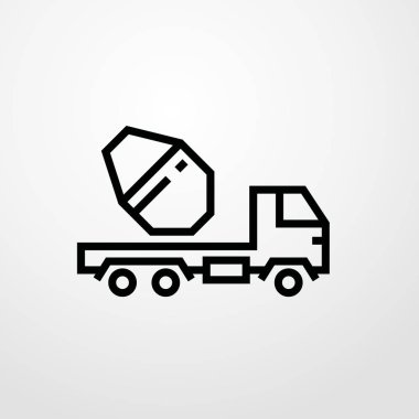 Beton araba simgesi illüstrasyon izole vektör işareti simgesi