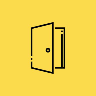 Kapı simgesi illüstrasyon izole vektör işareti simgesi