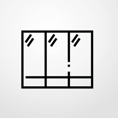 Cam duvar simgesi illüstrasyon izole vektör işareti simgesi