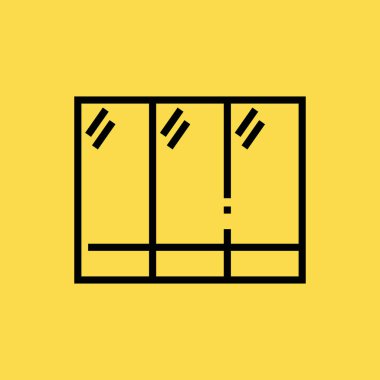 Cam duvar simgesi illüstrasyon izole vektör işareti simgesi