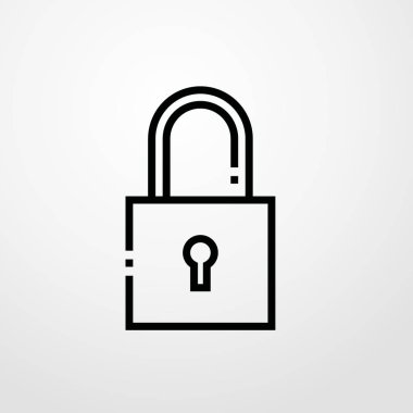 asma kilit simgesi illüstrasyon izole vektör işareti simgesi