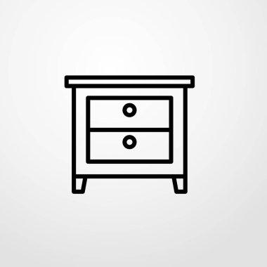 Komodinin simgesi illüstrasyon izole vektör işareti simgesi