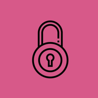 asma kilit simgesi illüstrasyon izole vektör işareti simgesi