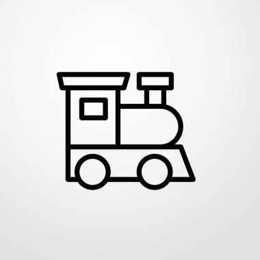 Tren simgesi illüstrasyon izole vektör işareti simgesi