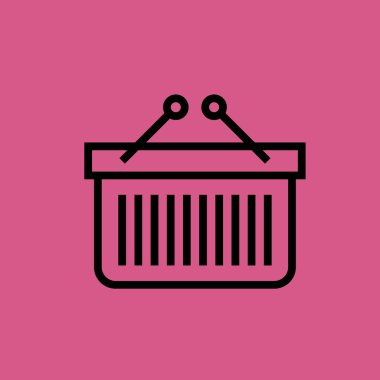 Alışveriş sepeti simgesini illüstrasyon izole vektör işareti simgesi