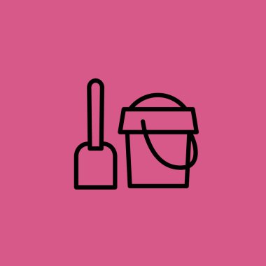 kum kovası simgesini illüstrasyon izole vektör işareti simgesi