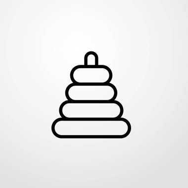 Piramit oyuncak simge illüstrasyon izole vektör işareti simgesi