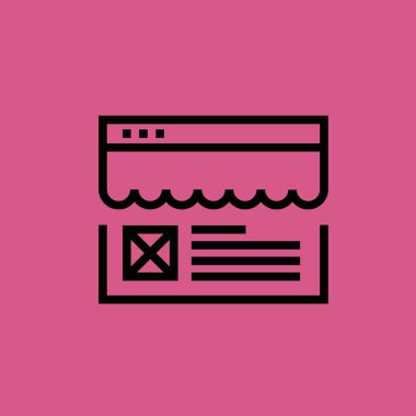 Online alışveriş simgesi illüstrasyon izole vektör işareti simgesi