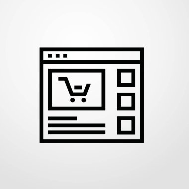 Online alışveriş simgesi illüstrasyon izole vektör işareti simgesi