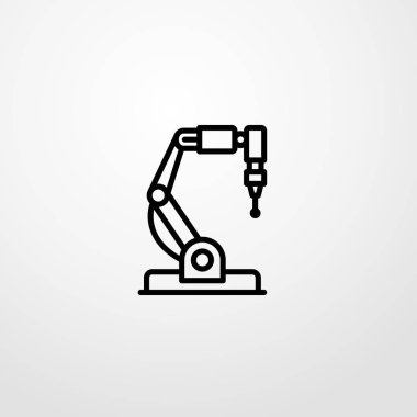 Endüstriyel robot simgesi illüstrasyon izole vektör işareti simgesi