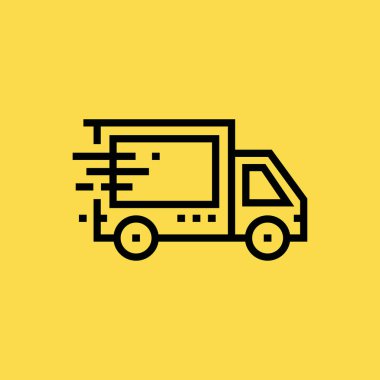 Teslimat araba simgesi illüstrasyon izole vektör işareti simgesi