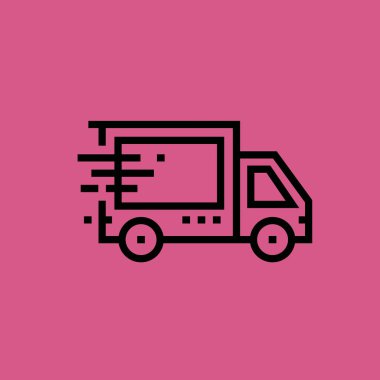 Teslimat araba simgesi illüstrasyon izole vektör işareti simgesi