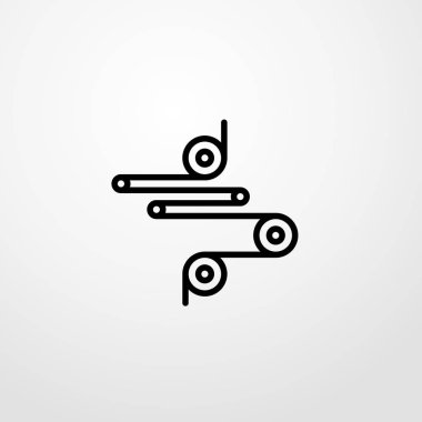 Konveyör simgesi illüstrasyon izole vektör işareti simgesi