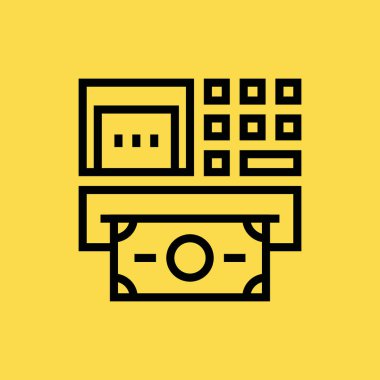 ATM simgesi illüstrasyon izole vektör işareti simgesi