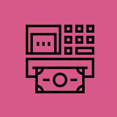 ATM simgesi illüstrasyon izole vektör işareti simgesi