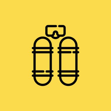 aqualung simgesi illüstrasyon izole vektör işareti simgesi