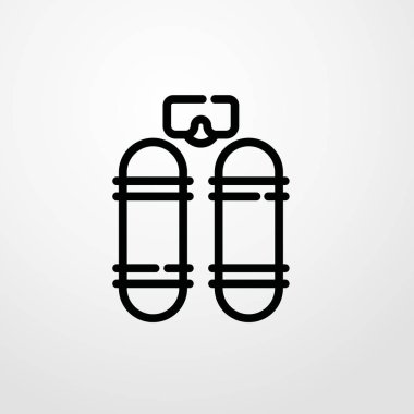 aqualung simgesi illüstrasyon izole vektör işareti simgesi