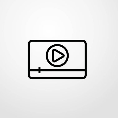 Video Player simgesi illüstrasyon izole vektör işareti simgesi