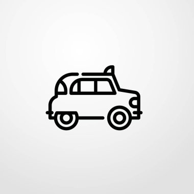 Taksi simgesi illüstrasyon izole vektör işareti simgesi