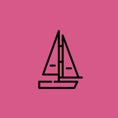 Yelkenli simgesi illüstrasyon izole vektör işareti simgesi