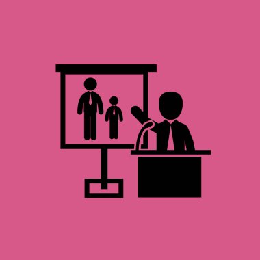 bir ekran simgesi illüstrasyon izole vektör işareti sembolü konuşuyor sunum