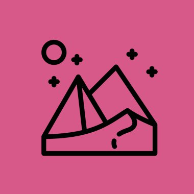 Dağ simgesini illüstrasyon izole vektör işareti simgesi