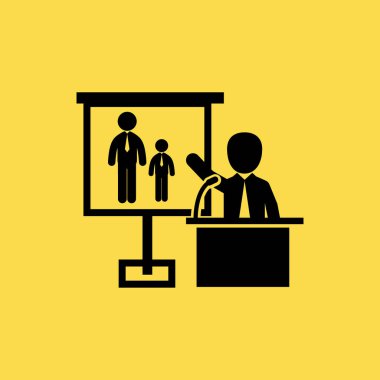 bir ekran simgesi illüstrasyon izole vektör işareti sembolü konuşuyor sunum