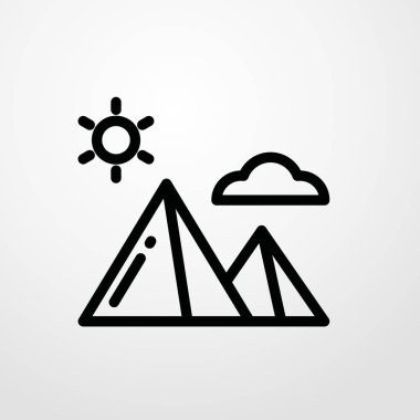 Dağ simgesini illüstrasyon izole vektör işareti simgesi