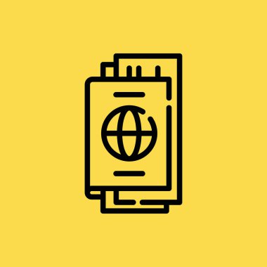 pasaport ve bilet simgesi illüstrasyon izole vektör işareti simgesi