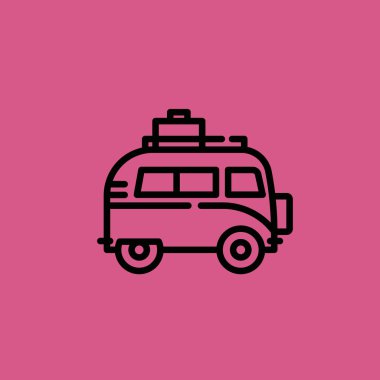 Minibüs simgesi illüstrasyon izole vektör işareti simgesi