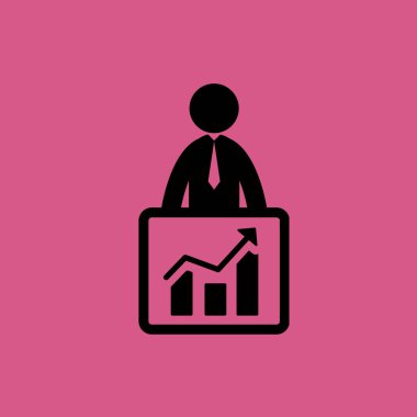 işadamı ile grafik simge illüstrasyon izole vektör işareti simgesi
