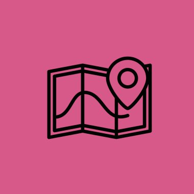 Harita simgesi illüstrasyon izole vektör işareti simgesi