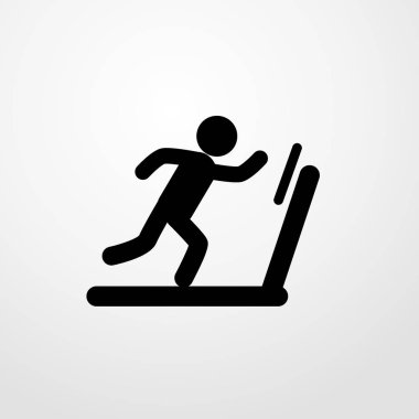 koşu bandı simgesi illüstrasyon izole vektör işareti simgesi üzerinde koşan adam