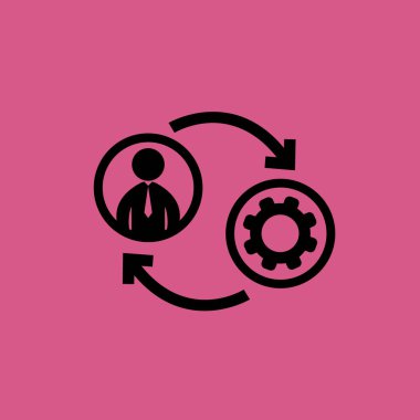 Adam makine devre simgesi illüstrasyon izole vektör işareti simgesi