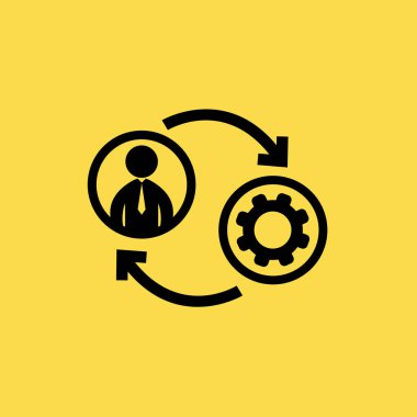 Adam makine devre simgesi illüstrasyon izole vektör işareti simgesi