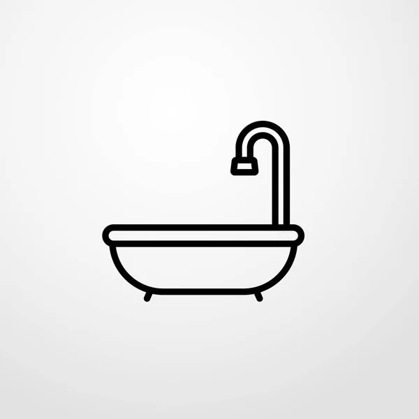 Ícone de banheira ilustração símbolo de sinal de vetor isolado —  Vetores de Stock
