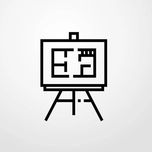 Σχεδιάγραμμα Γραφείο εικονίδιο εικονογράφηση διάνυσμα απομονωμένες σημάδι σύμβολο — Διανυσματικό Αρχείο